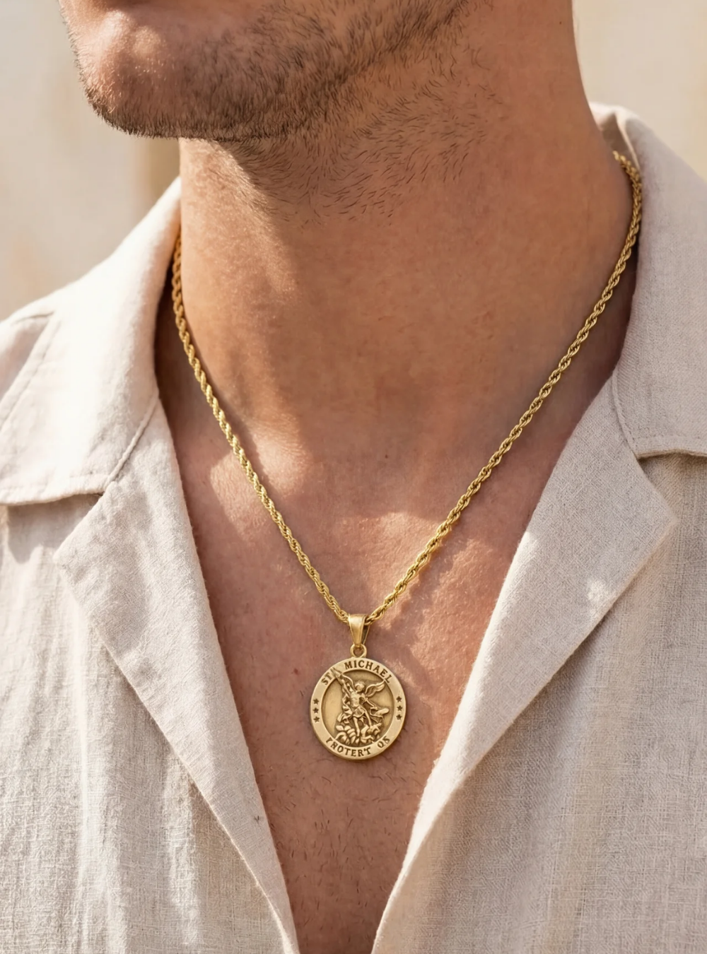 Saint Michael Protection Necklace | Gold