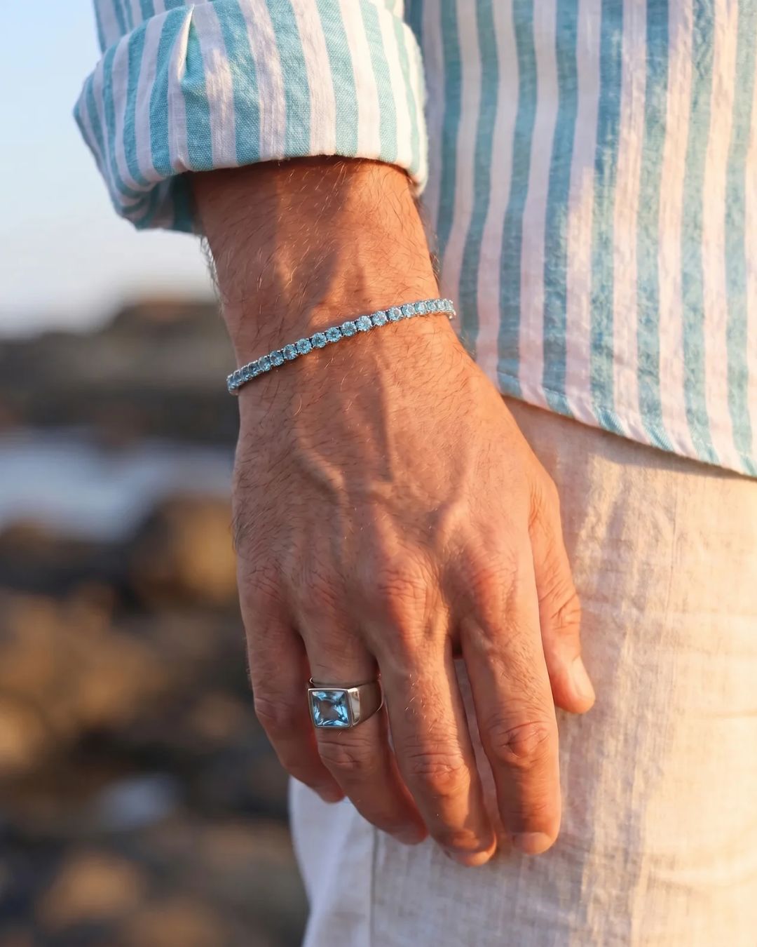 Aquamarine Ring | Titanium Steel