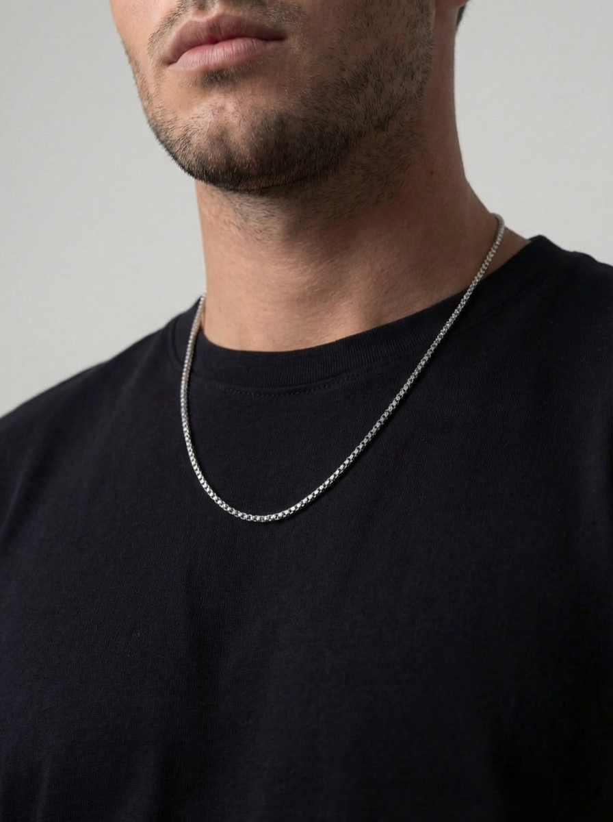 Box Necklace | Platinum