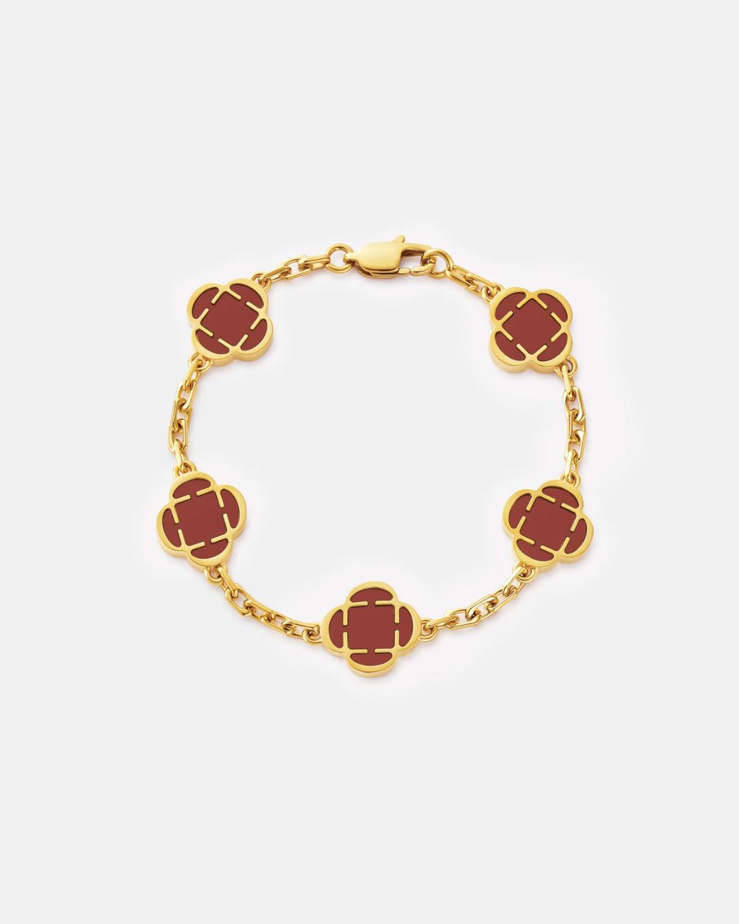 Charm Bracelet Burgundy I Gold