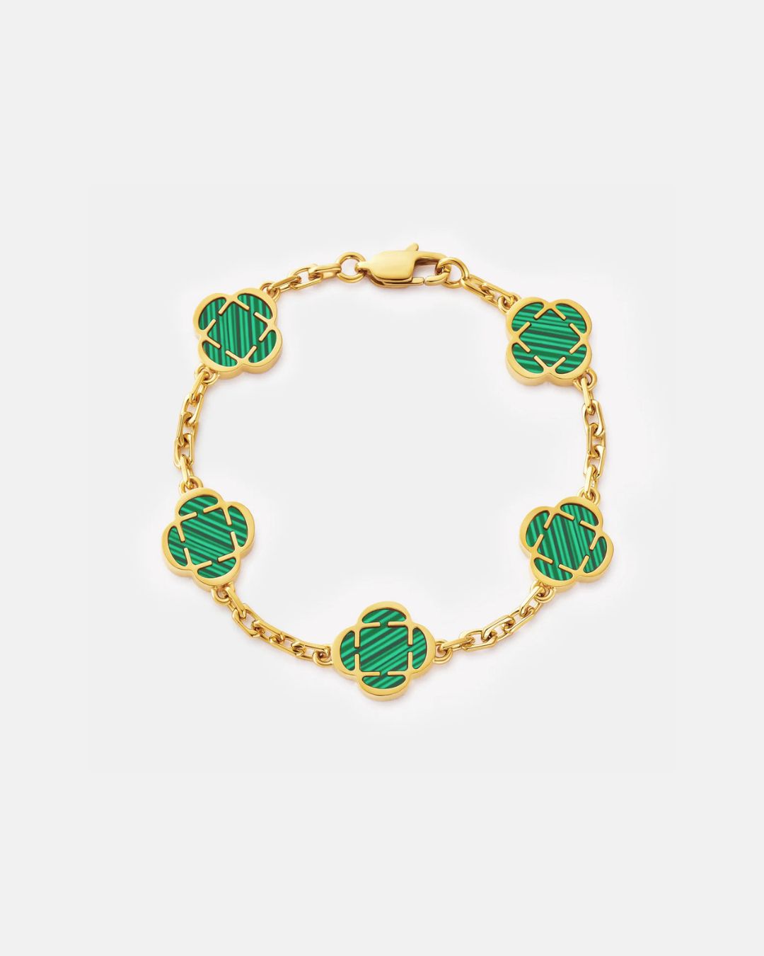 Charm Bracelet Malachite I Gold
