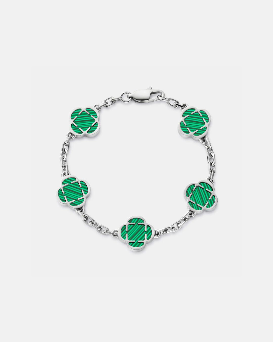 Charm Bracelet | Malachite Silver