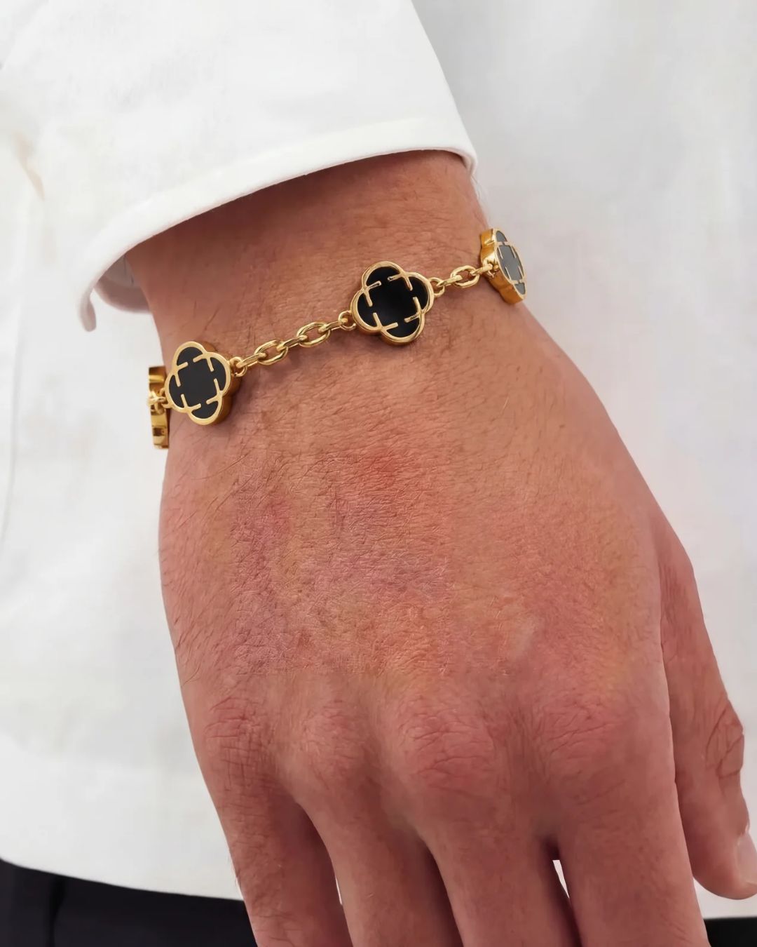 Charm Bracelet Onyx Black I Gold