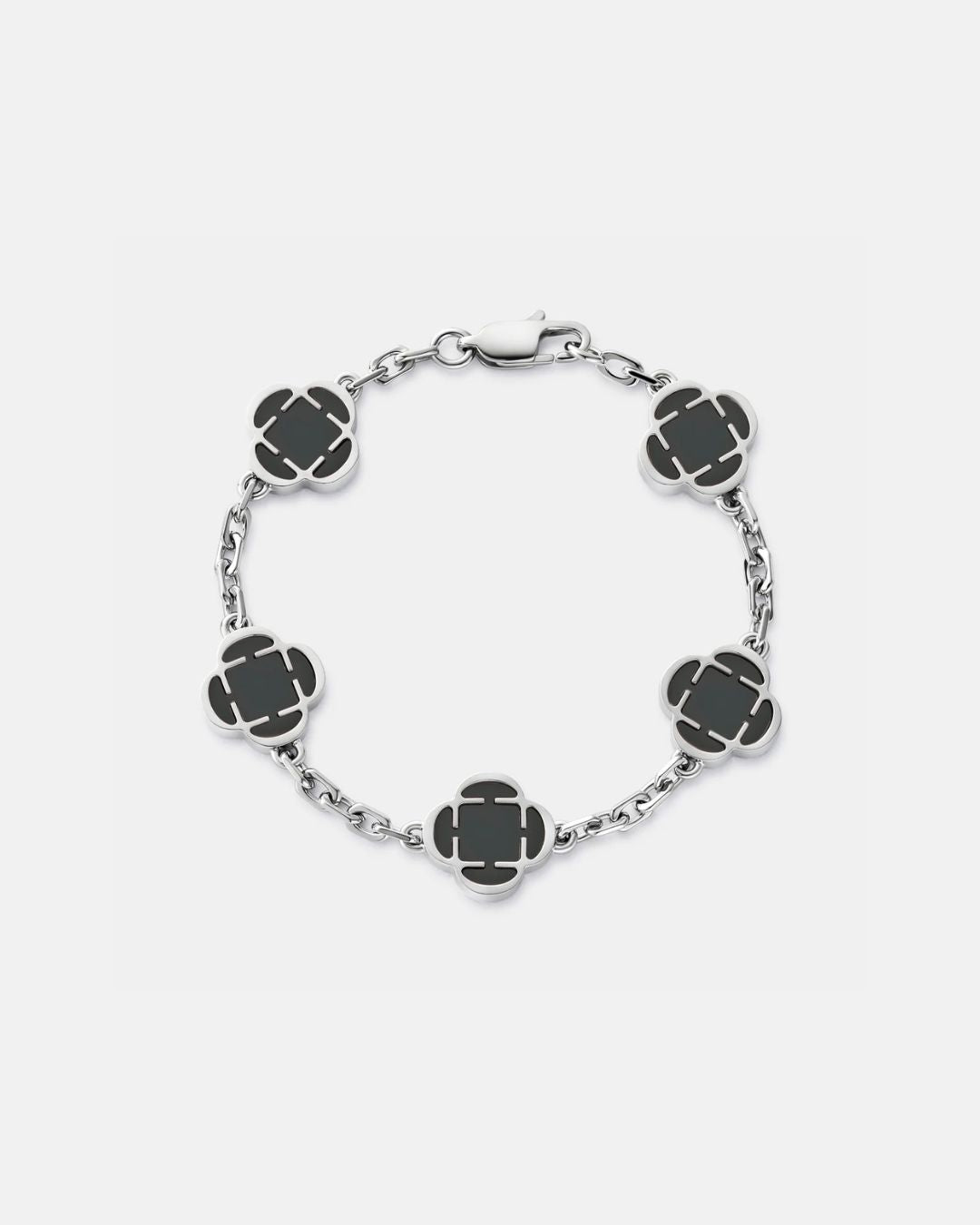 Charm Bracelet | Onyx Black Silver