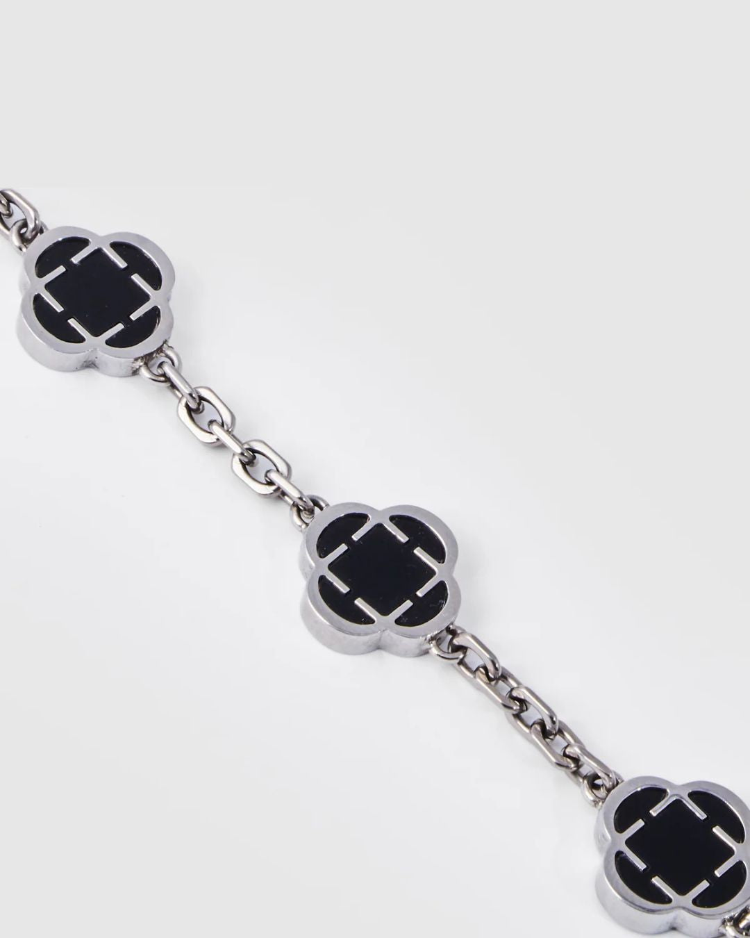 Charm Bracelet | Onyx Black Silver