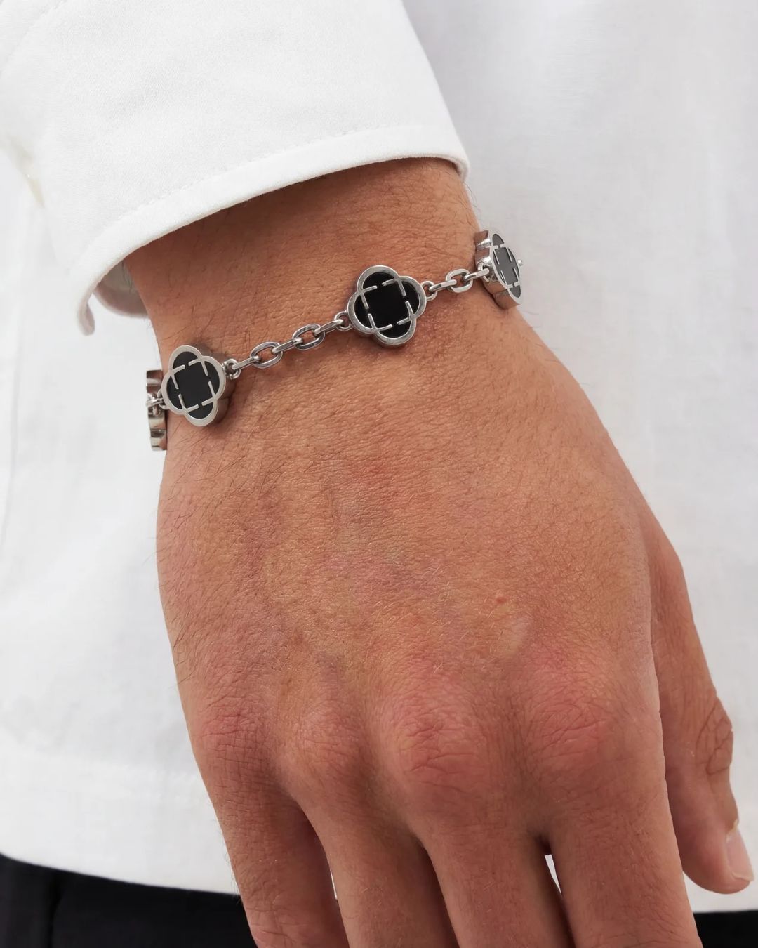 Charm Bracelet | Onyx Black Silver