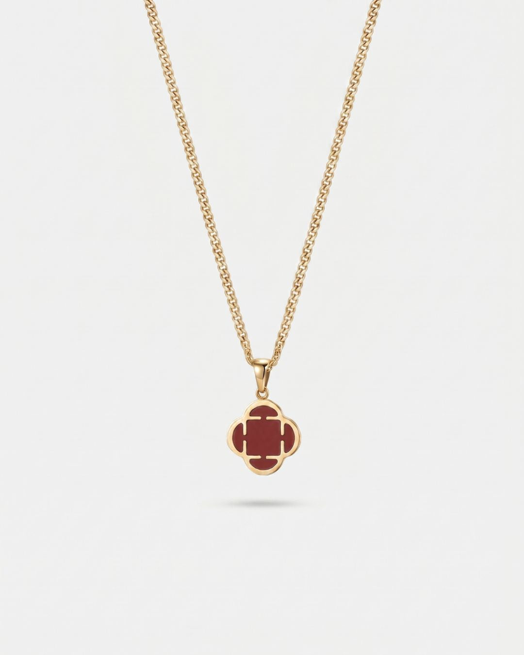 Charm Necklace | Burgundy Red Gold