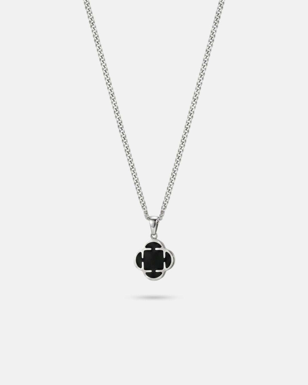 Charm Necklace | Onyx Black Silver