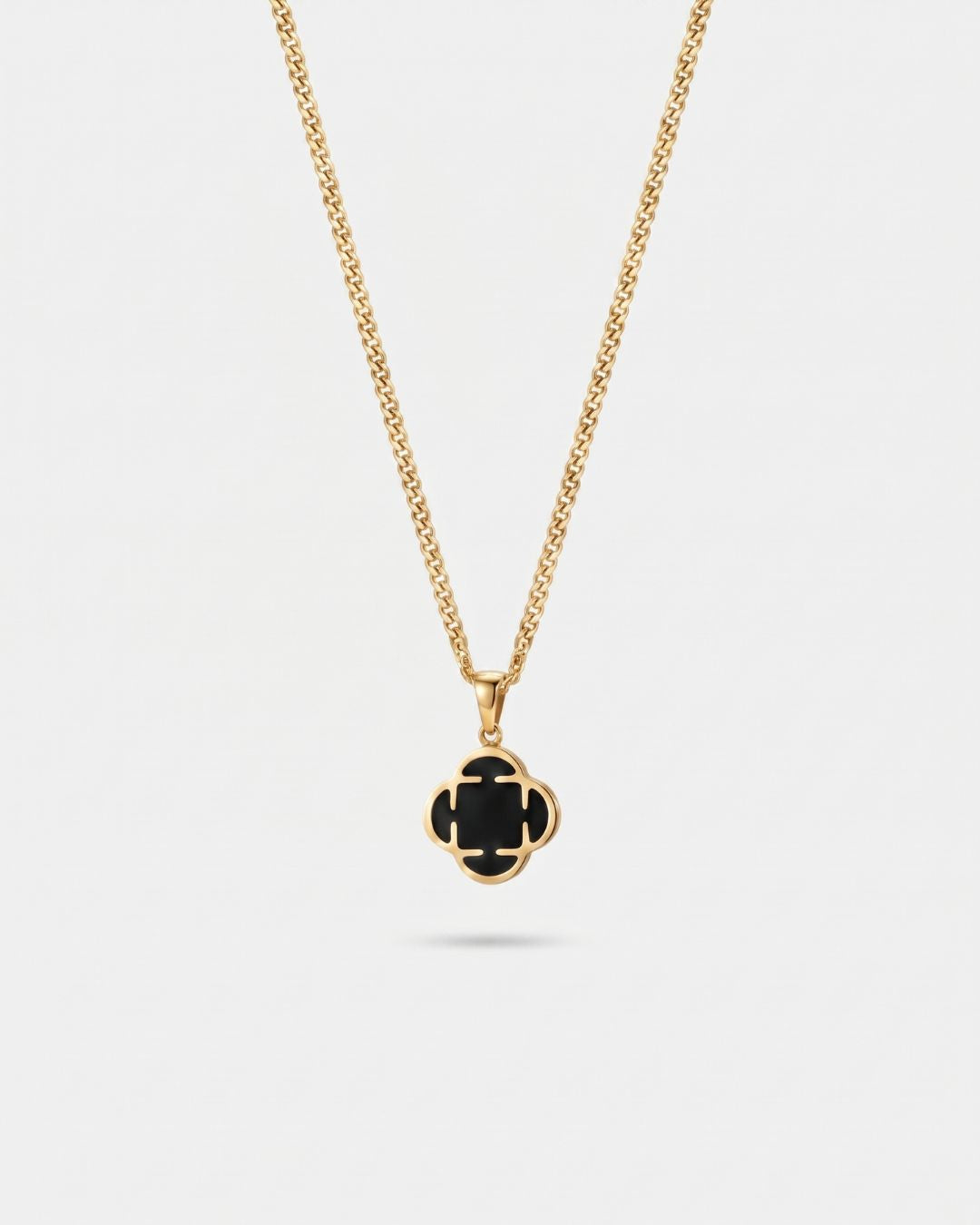 Charm Necklace | Onyx Black Gold