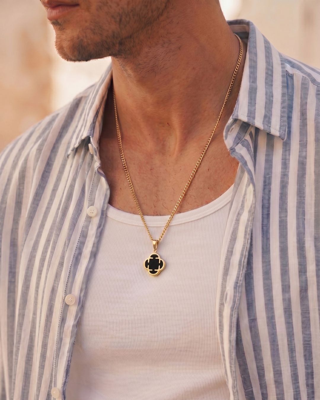 Charm Necklace | Onyx Black Gold