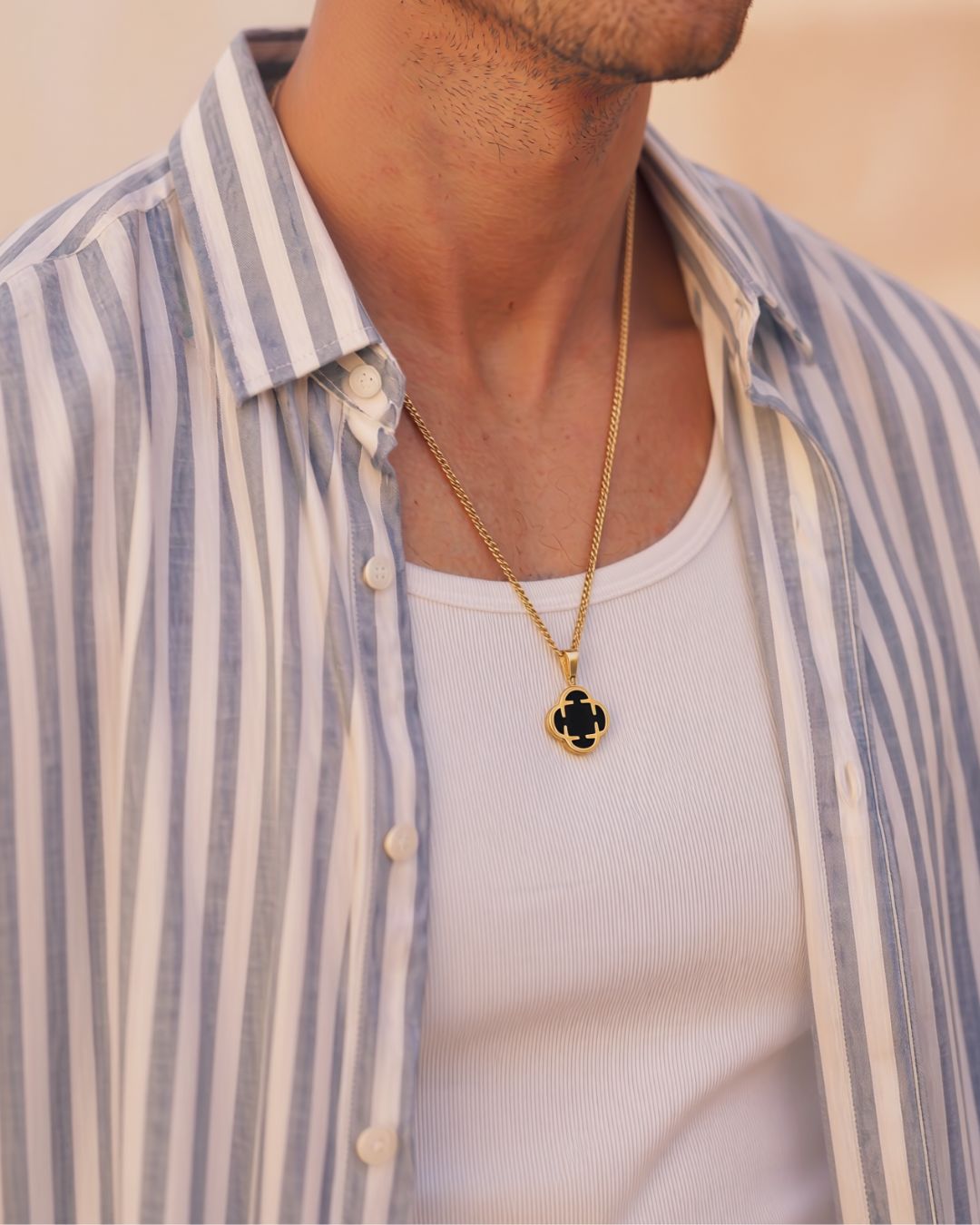 Charm Necklace | Onyx Black Gold
