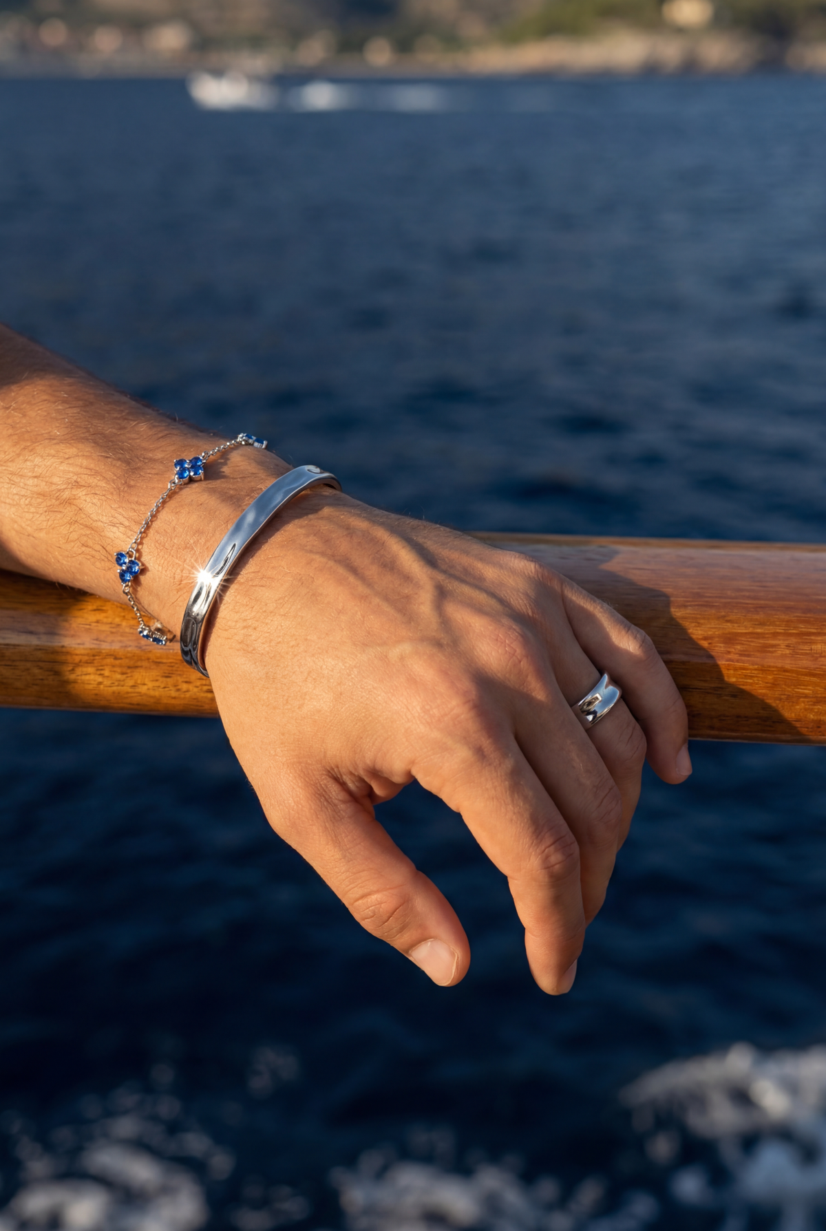 Clover Blue Zircon Bracelet | Stainless Steel
