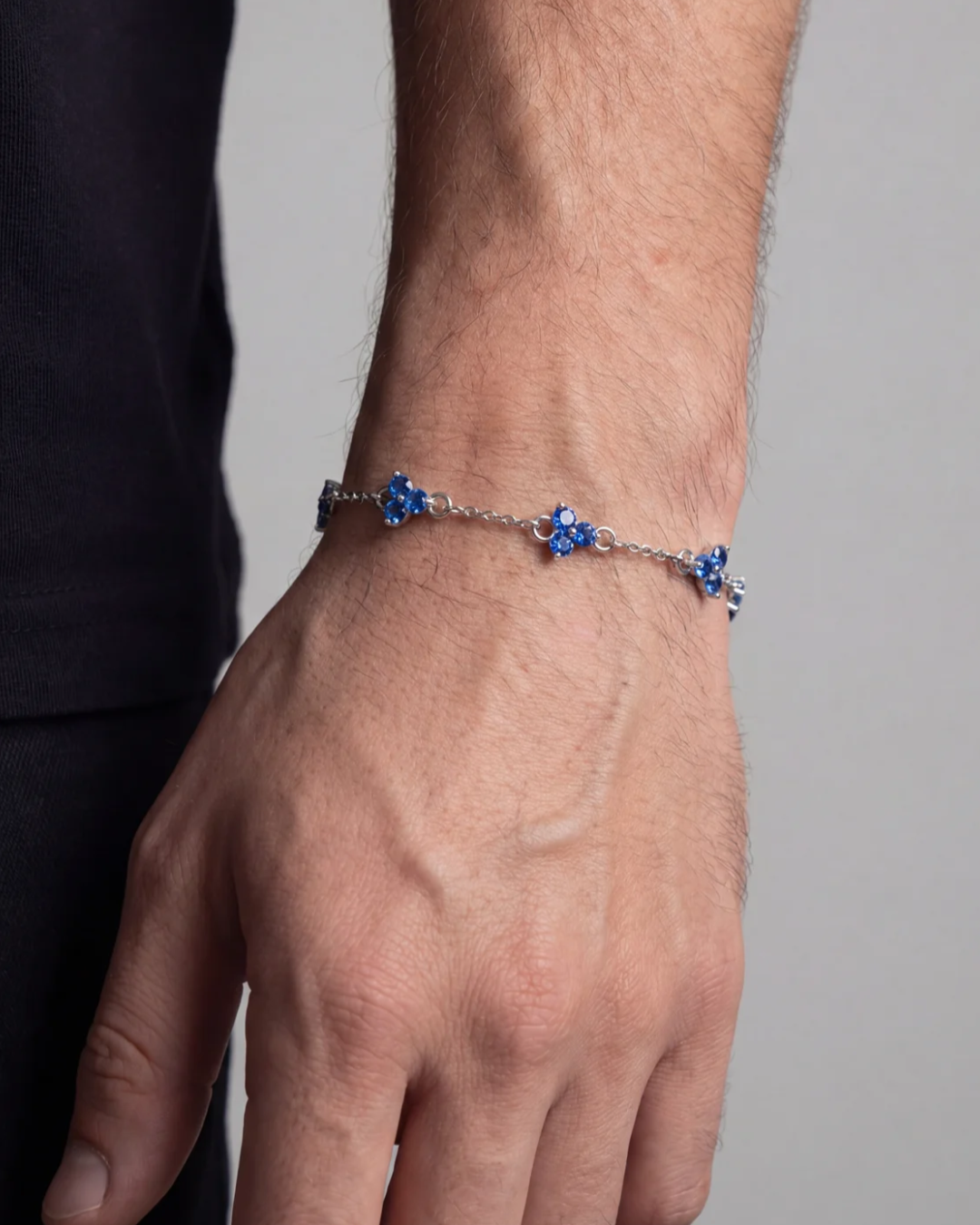 Clover Blue Zircon Bracelet | Stainless Steel