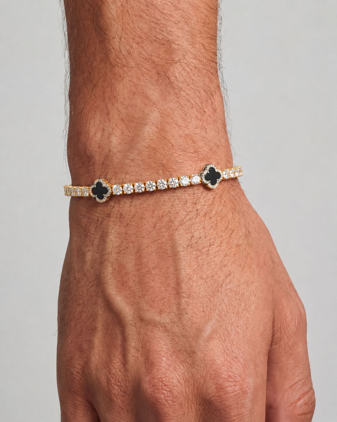 Clover Bracelet | Onyx Black Gold