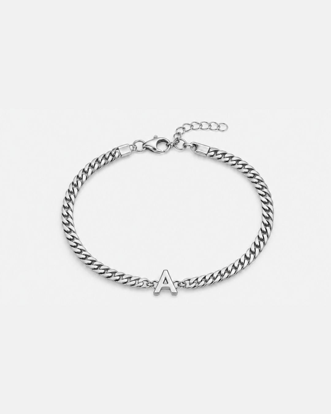 Cuban Bracelet Initial | Silver