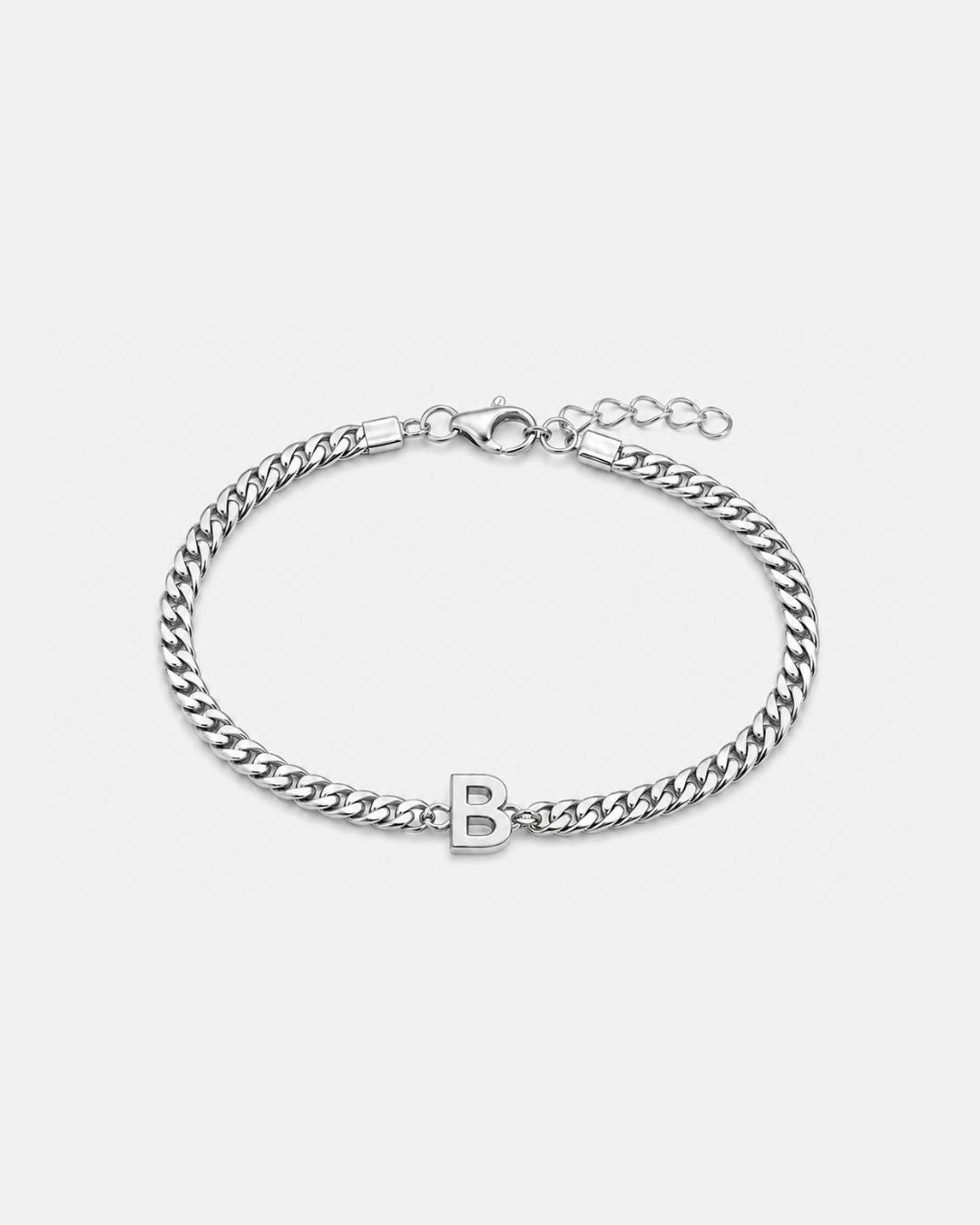 Cuban Bracelet Initial | Silver