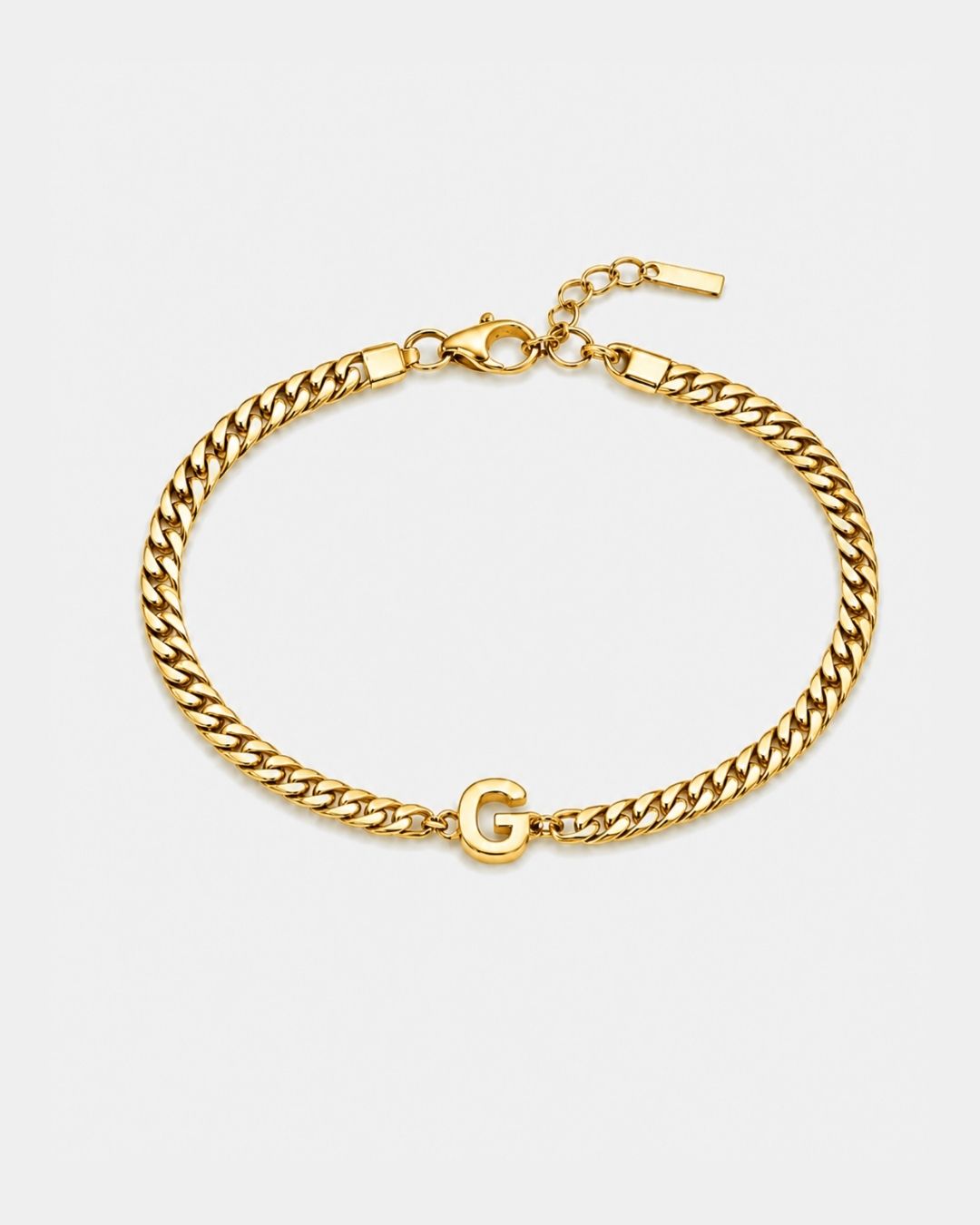 Cuban Bracelet Initial | Gold