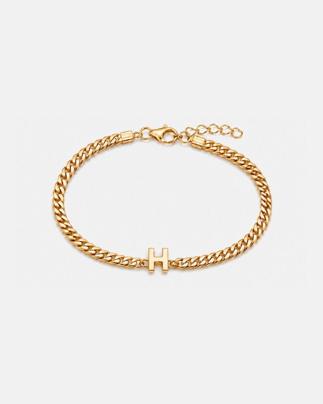 Cuban Bracelet Initial | Gold