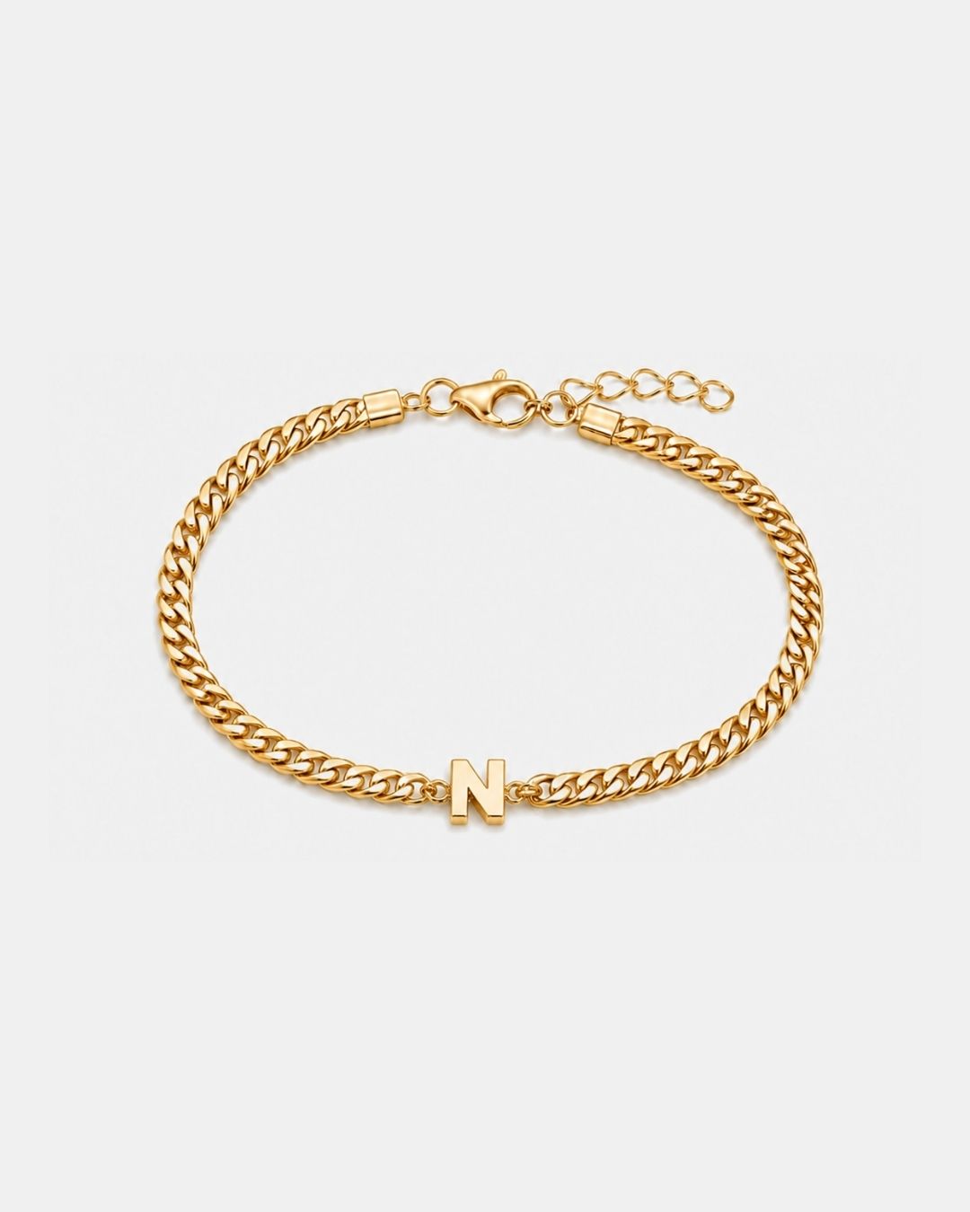 Cuban Bracelet Initial | Gold