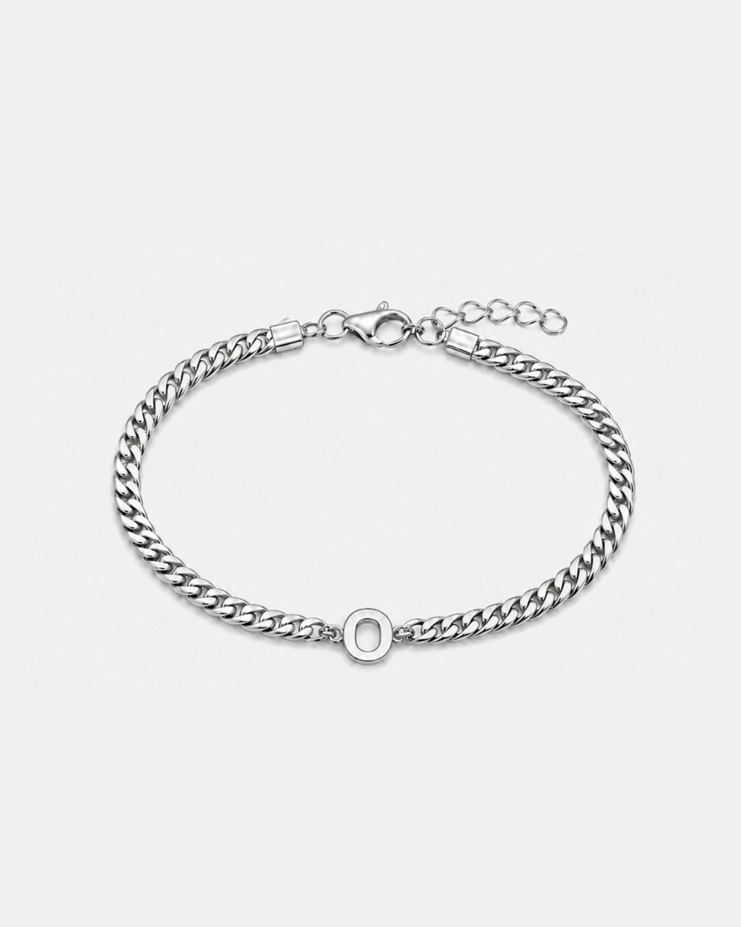 Cuban Bracelet Initial | Silver