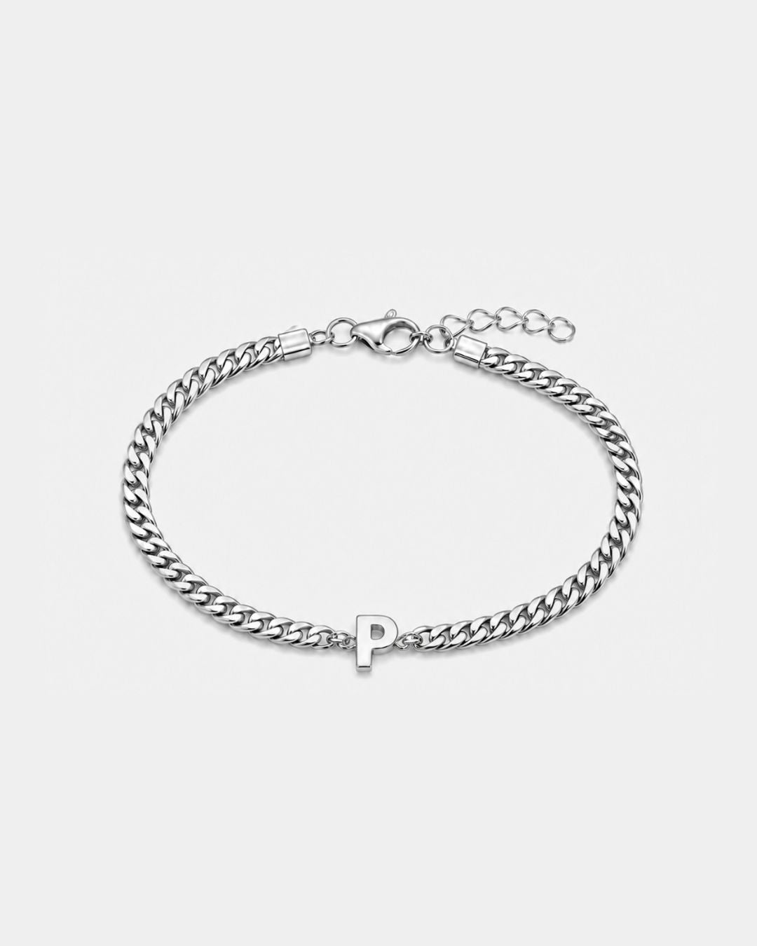 Cuban Bracelet Initial | Silver