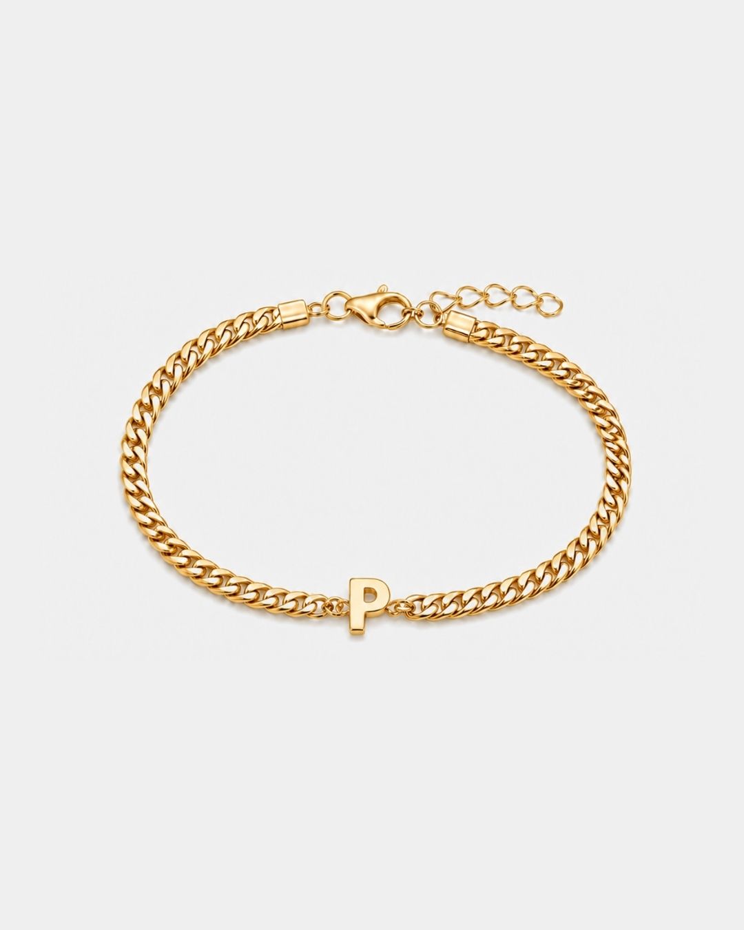 Cuban Bracelet Initial | Gold