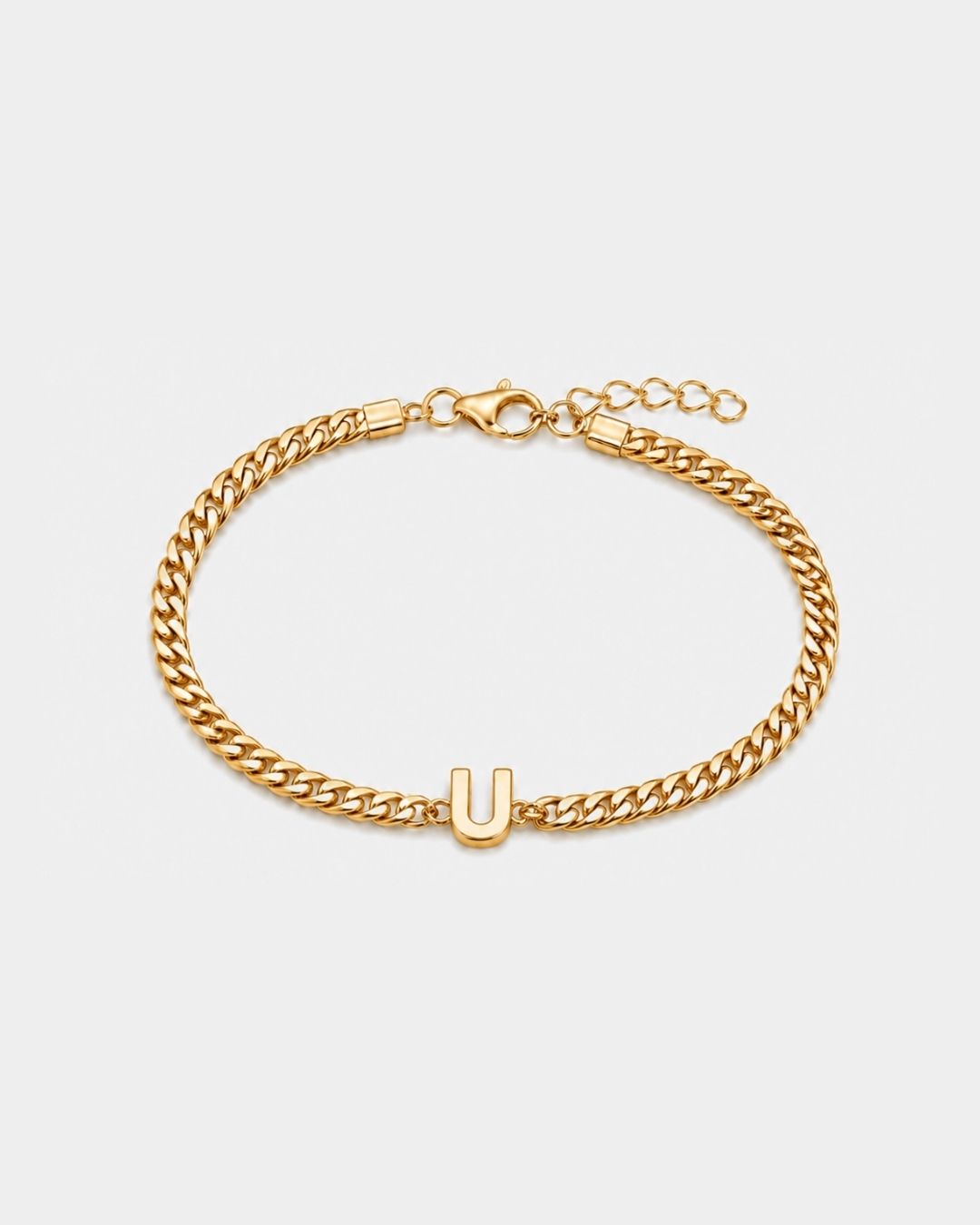 Cuban Bracelet Initial | Gold