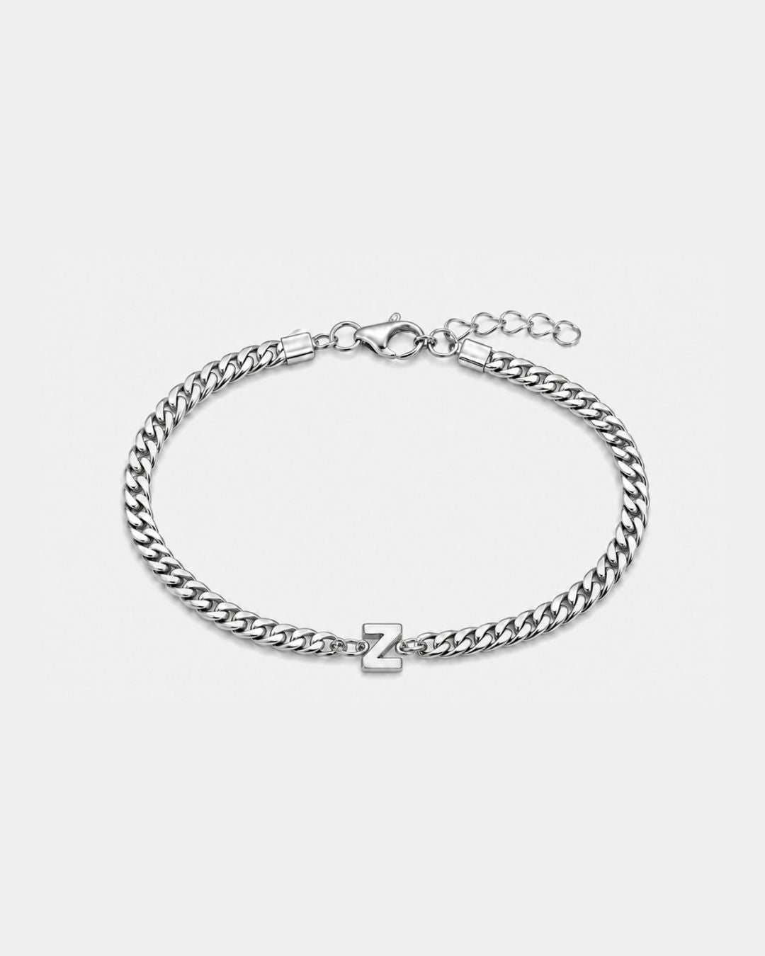 Cuban Bracelet Initial | Silver