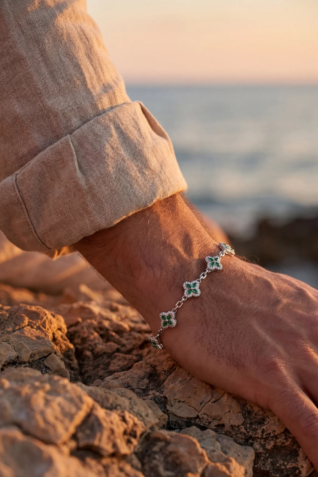 Green Flower Bracelet