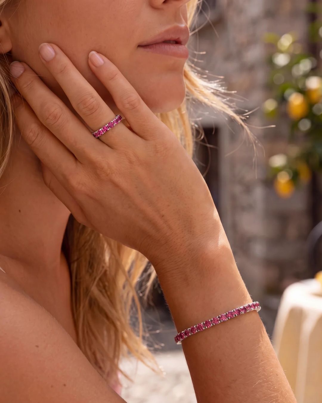 Mar Rosa Bracelet | Deep Rose Silver