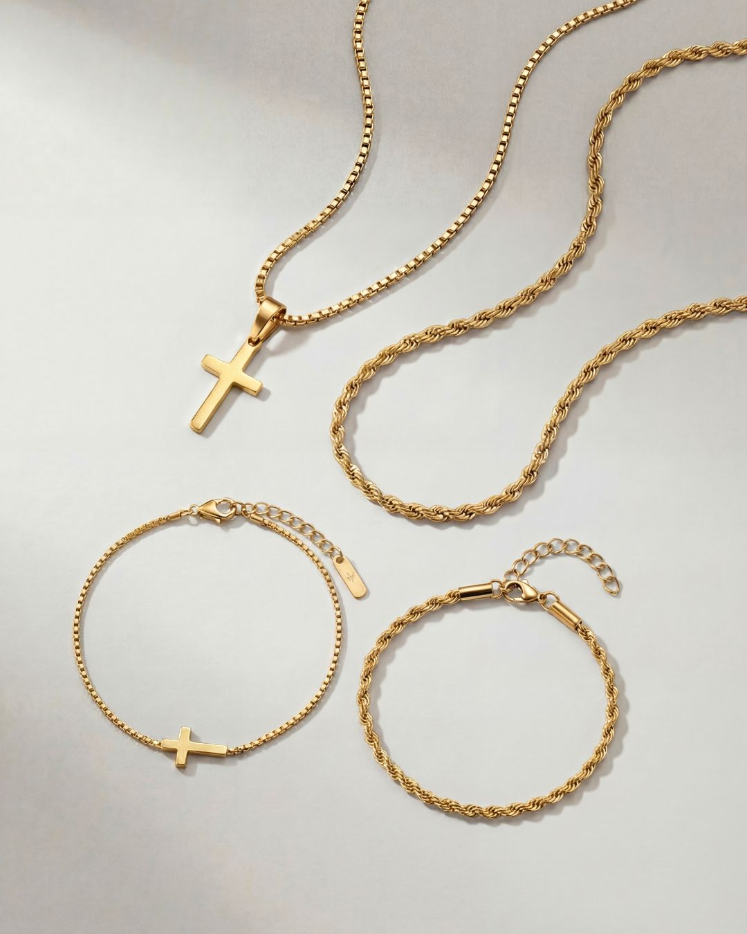 Minimal Cross x Tresse Acier Bundle | Gold