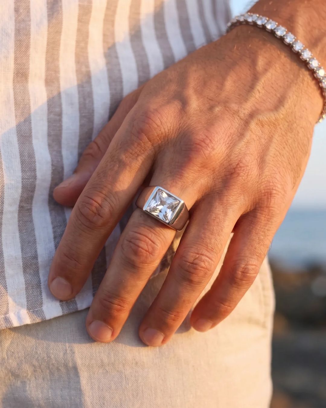 Moissanite Ring | Titanium Steel