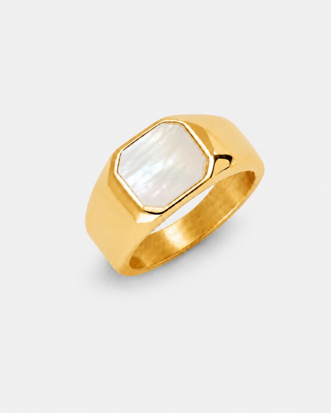 Mother of Pearl Signet Ring | Gold