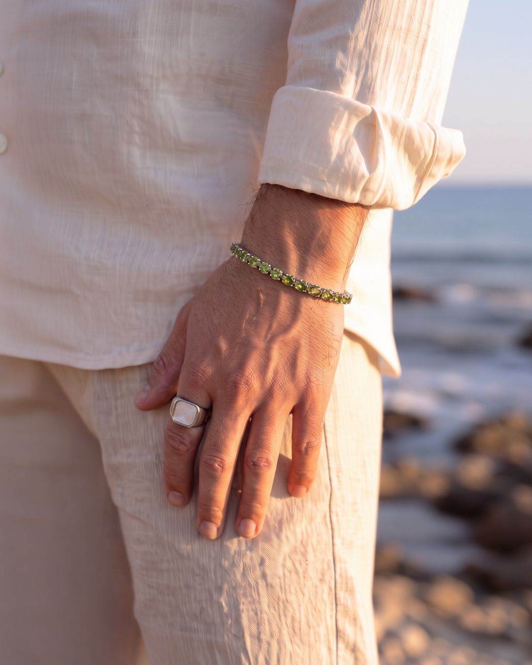 Peridot Tennis Bracelet | Silver