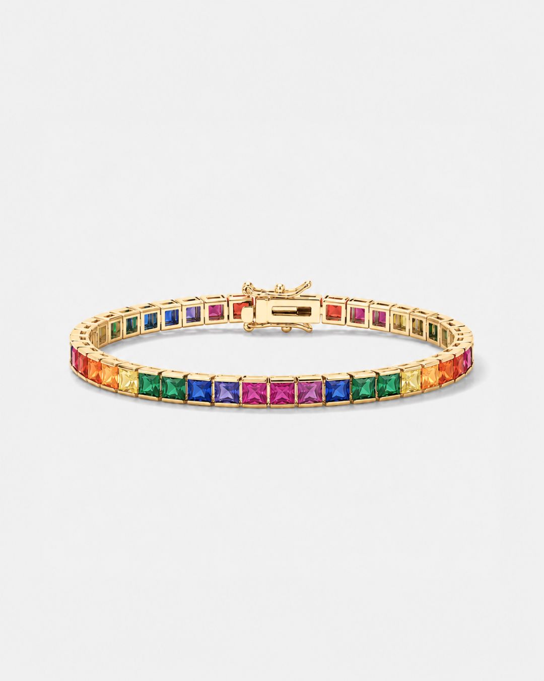 Tennis Bracelet | Rainbow 18K Gold