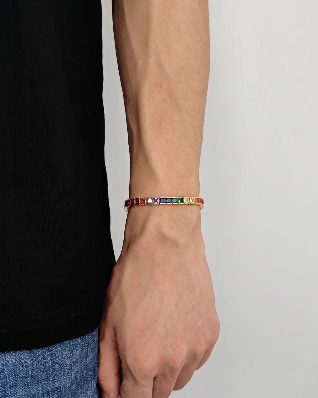 Tennis Bracelet | Rainbow 18K Gold