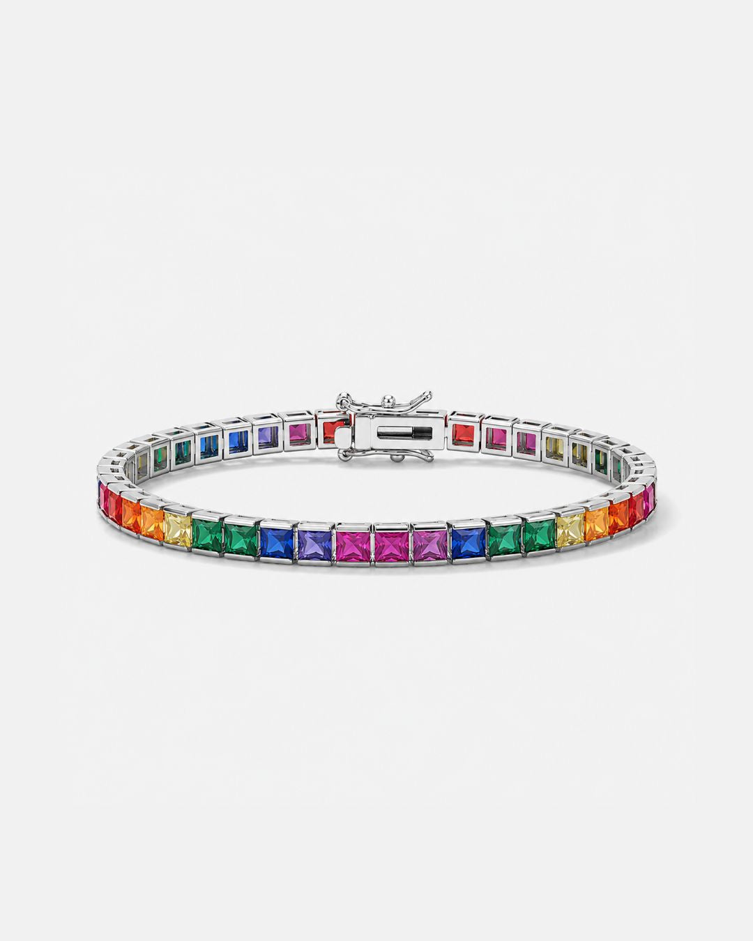Tennis Bracelet | Rainbow Silver