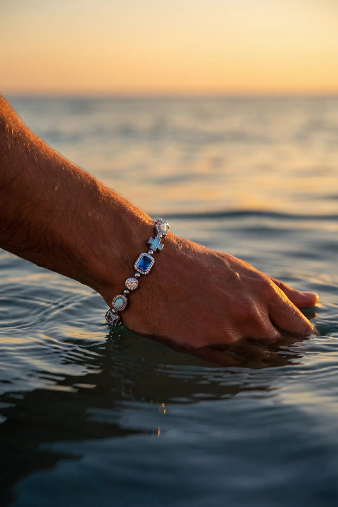 Royal Azure Mosaic Bracelet | Silver