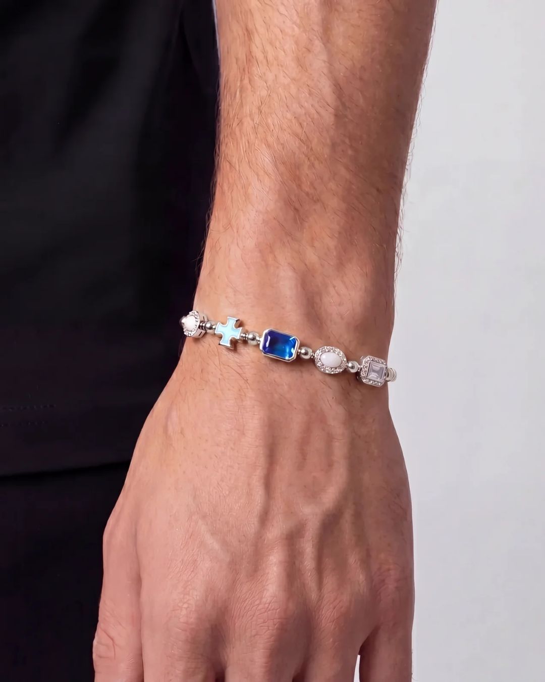 Royal Azure Mosaic Bracelet | Silver