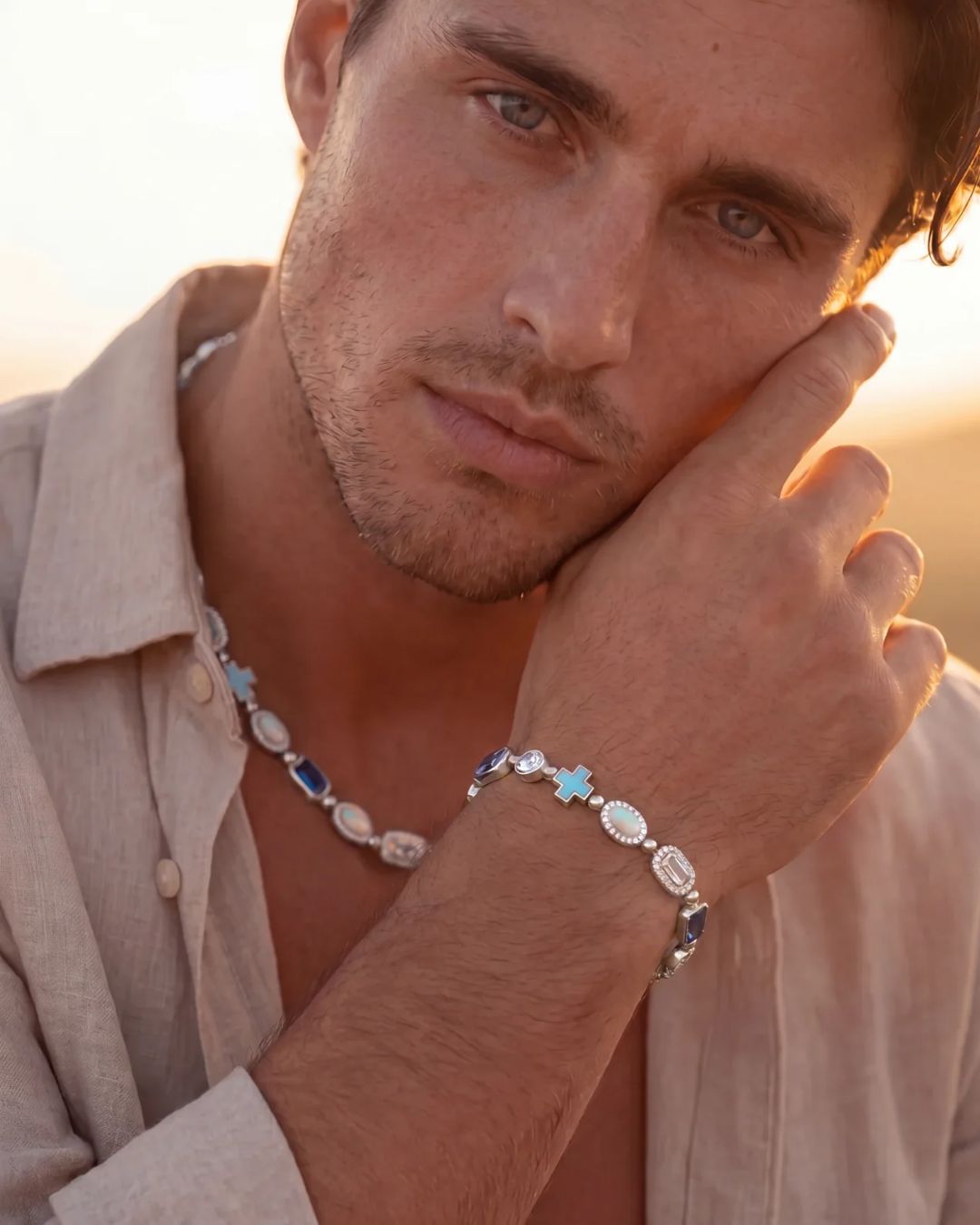 Royal Azure Mosaic Bracelet | Silver