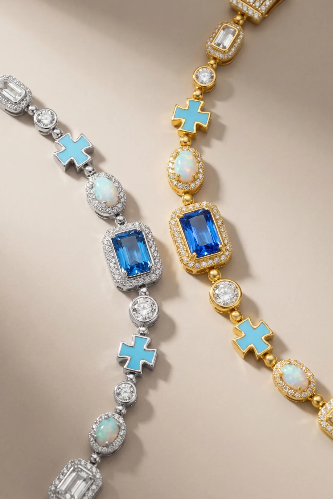 Royal Azure Mosaic Necklace | 18K Gold