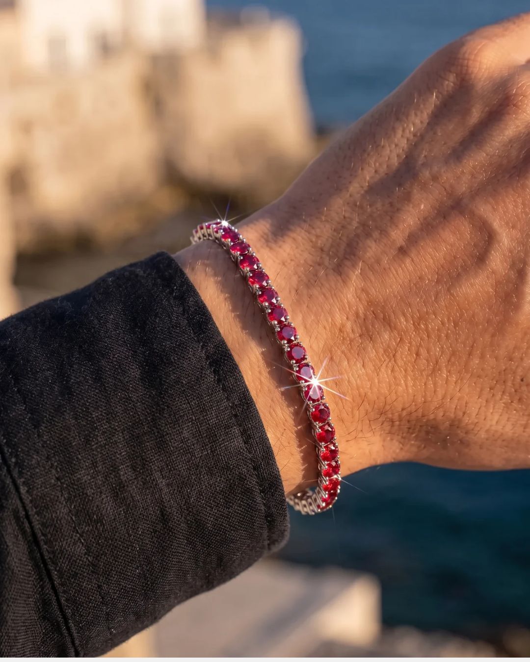 Rubis Éclat Bracelet | Red Moissanite