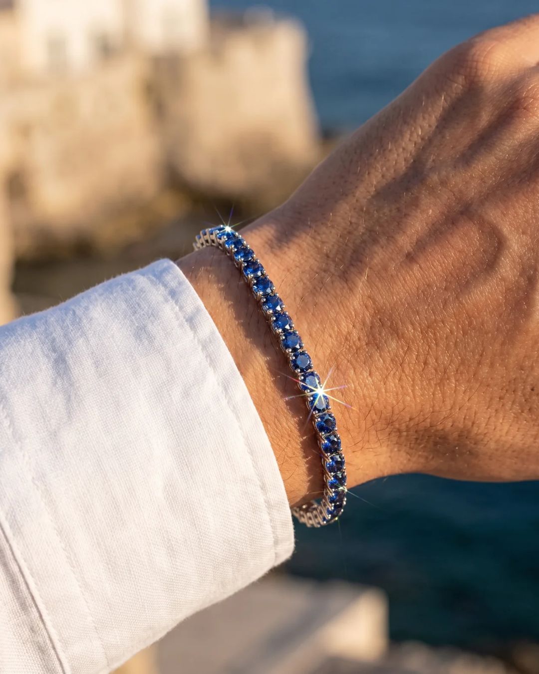 Saphir Éclat Bracelet | Royal Blue Moissanite