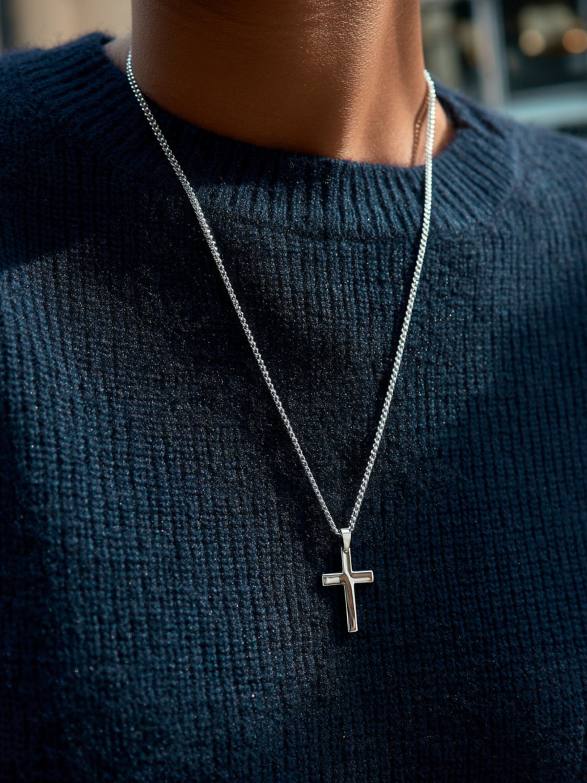 Eterna Cross Necklace | Platinum
