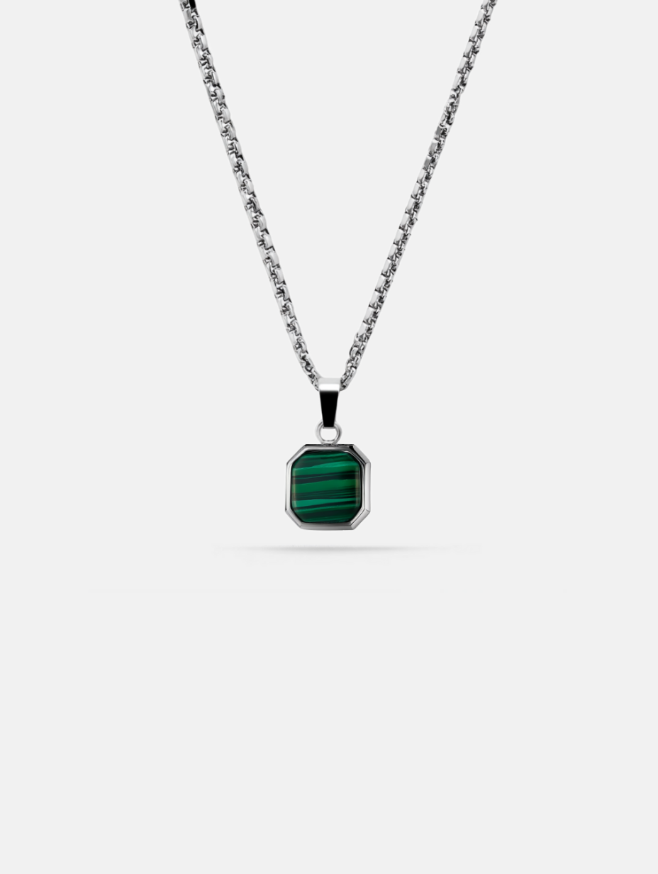 Malachio Necklace | Malachite Silver