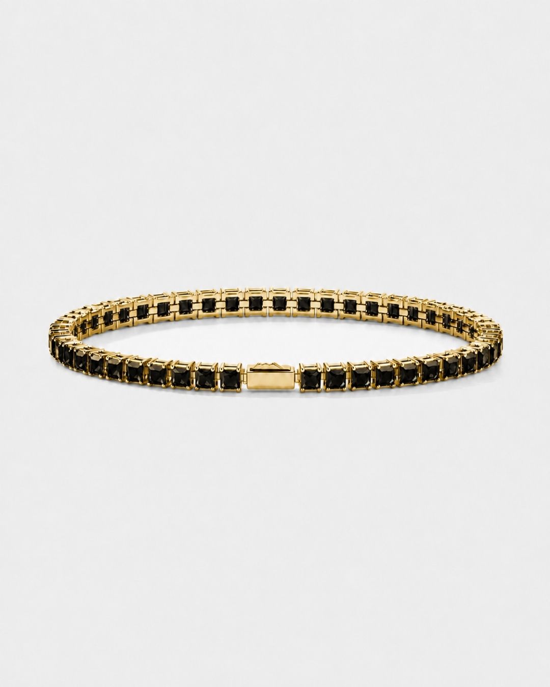 Square Tennis Bracelet | Onyx Black 18K Gold