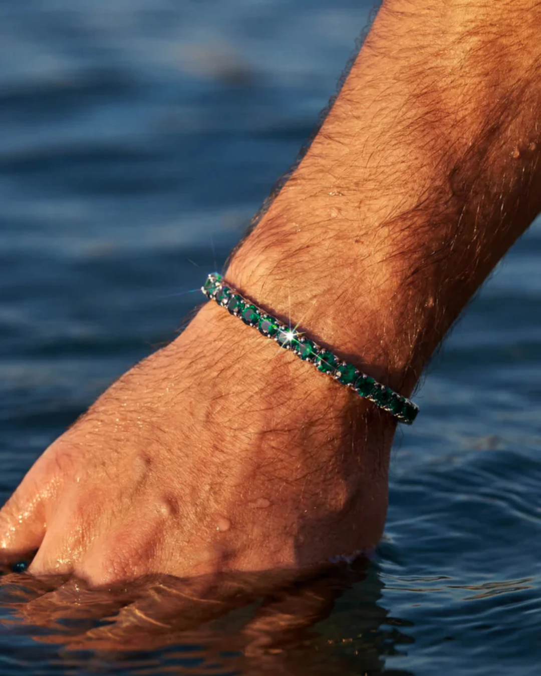 Tennis Bracelet | Emerald Green Silver