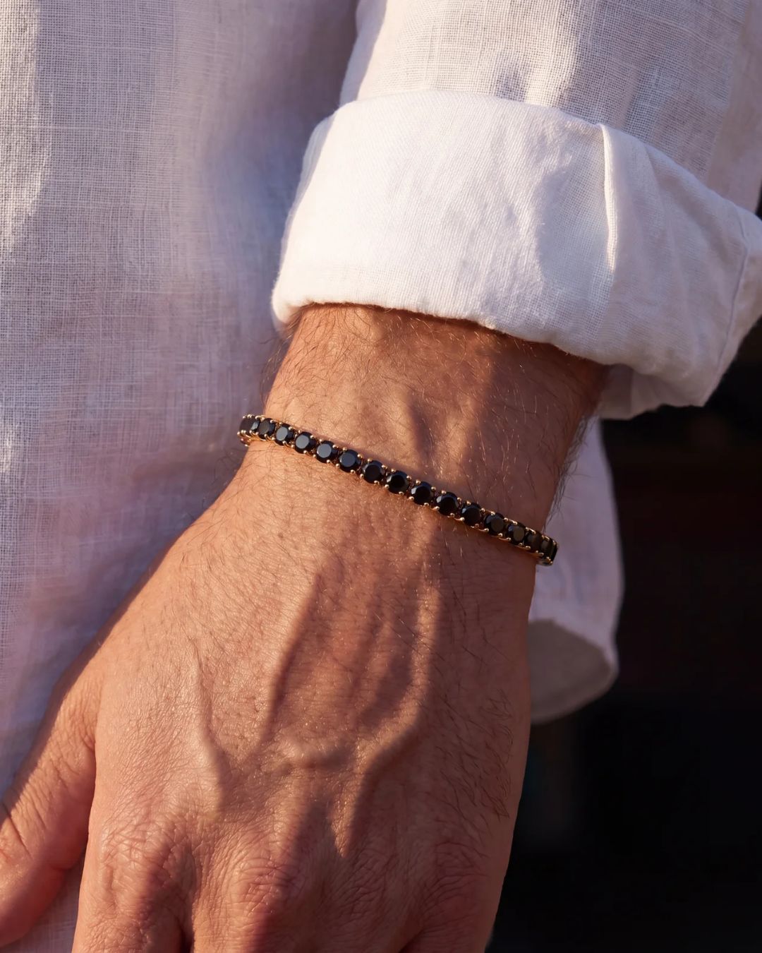 Tennis Bracelet | Onyx Black 14K Gold
