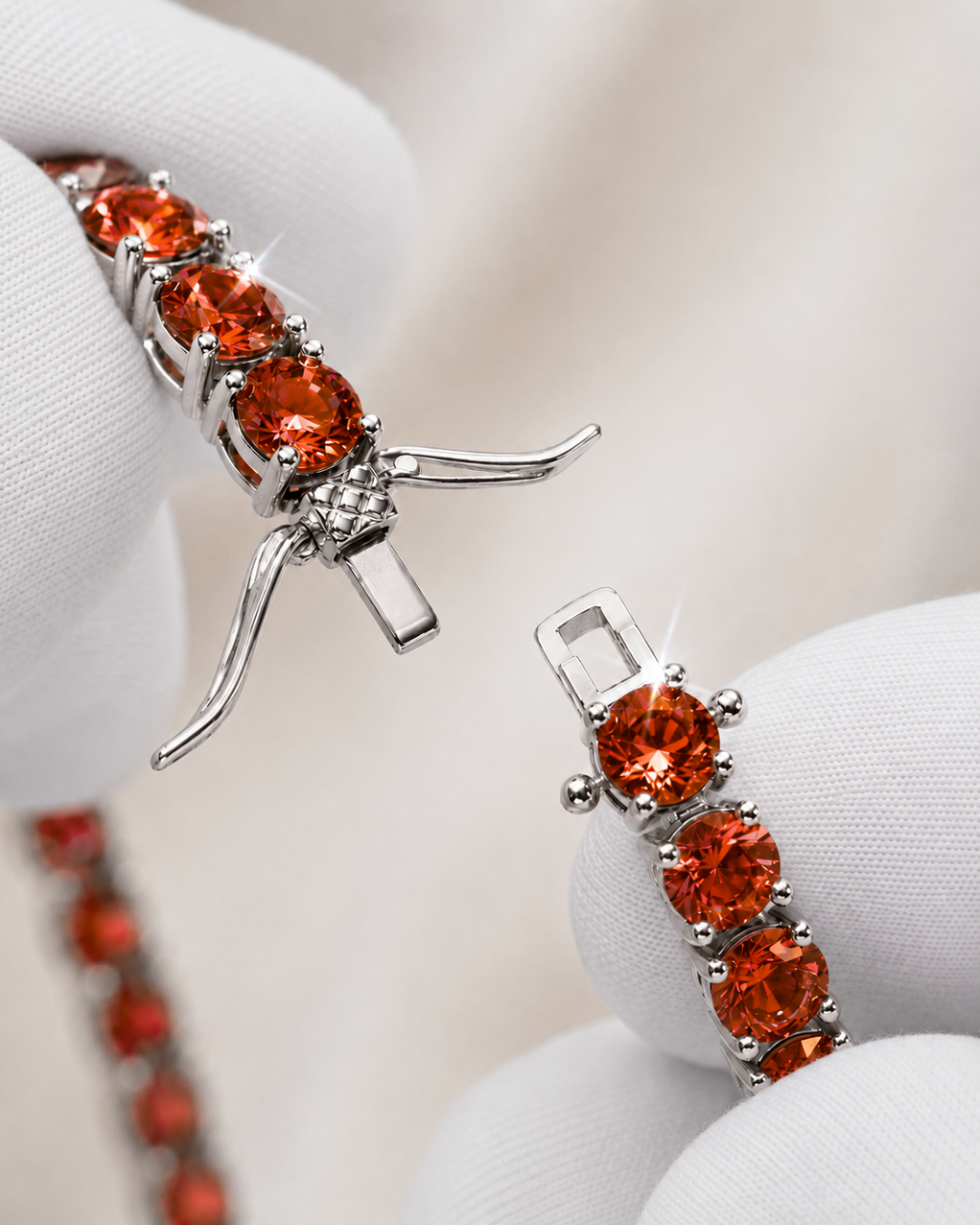 Tennis Bracelet | Ruby Red Silver