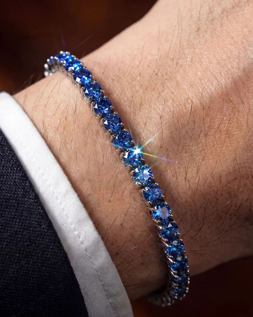 Tennis Bracelet | Sapphire Blue Silver
